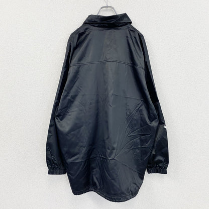 90s～　NIKE　ナイキ　コーチジャケット　フルボタンナイロンジャケット　スウッシュ　黒　ブラック　XLサイズ