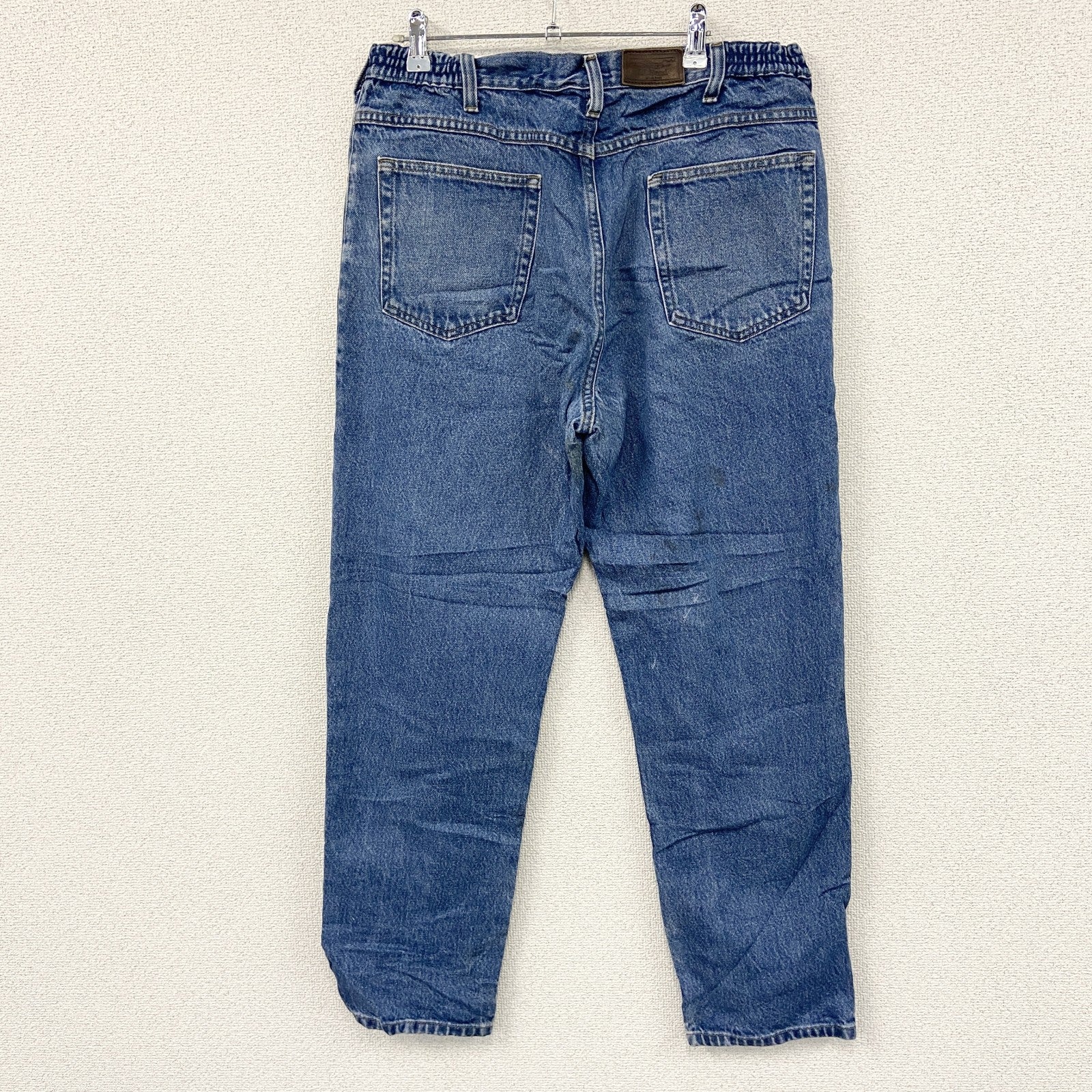 ～00s　L.L.Bean　エルエルビーン　デニムパンツ/ジーンズ　ジップフライ　革パッチ　ヴィンテージ　インディゴ　W34サイズ　古着