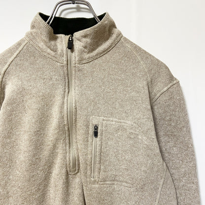 古着 used　WOOLRICH ウールリッチ　長袖ハーフジップフリースジャケット　ハイネック　ベージュ　グランパコア　Mサイズ