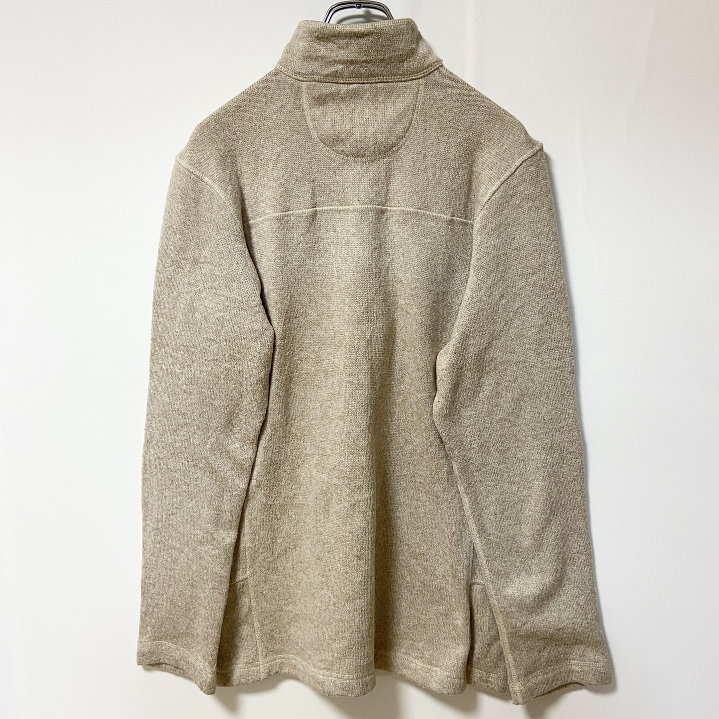 古着 used　WOOLRICH ウールリッチ　長袖ハーフジップフリースジャケット　ハイネック　ベージュ　グランパコア　Mサイズ