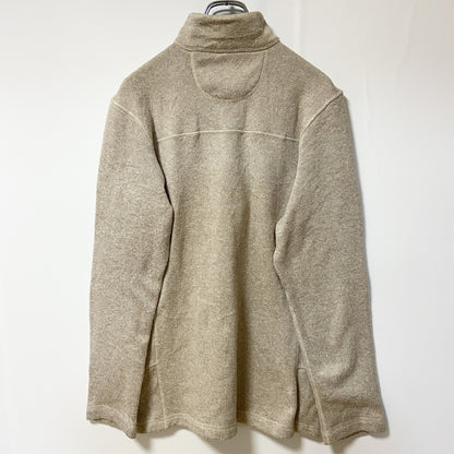 古着 used　WOOLRICH ウールリッチ　長袖ハーフジップフリースジャケット　ハイネック　ベージュ　グランパコア　Mサイズ