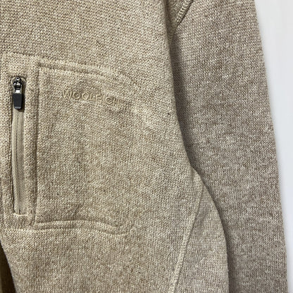 古着 used　WOOLRICH ウールリッチ　長袖ハーフジップフリースジャケット　ハイネック　ベージュ　グランパコア　Mサイズ