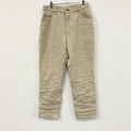 ～90s　L.L.Bean　エルエルビーン　デニムパンツ/ジーンズ　ジップフライ　ネル生地ライナー　革パッチ　ベージュ　14サイズ　　ヴィンテージ　古着