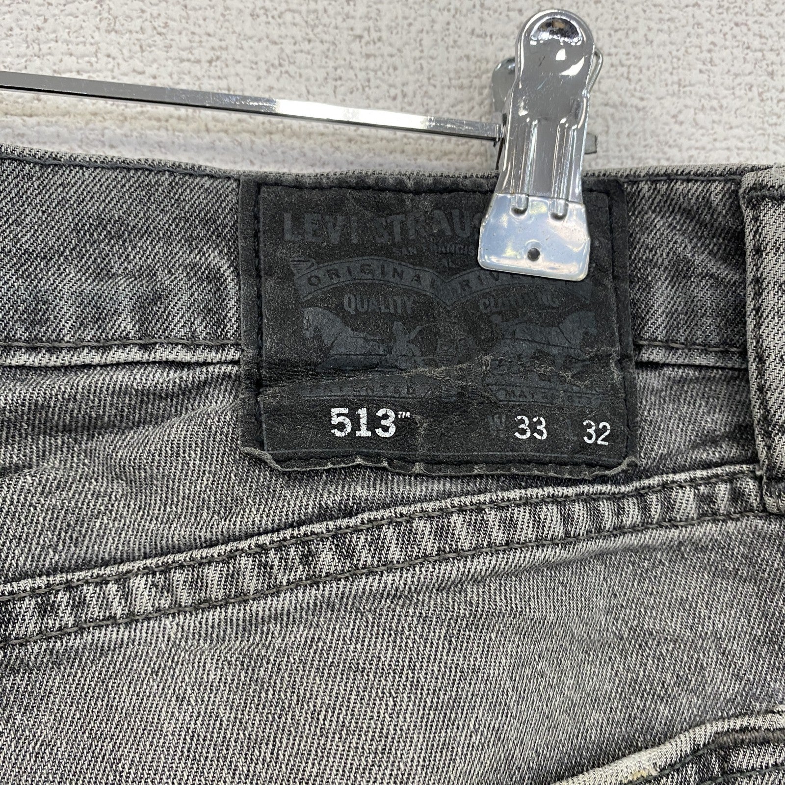 Levi’s　リーバイス　513　デニムパンツ/ジーンズ　縦落ち　鬼ヒゲ　インディゴ　W33サイズ　古着
