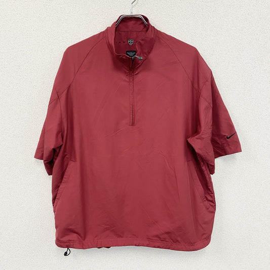 NIKE GOLF　ナイキゴルフ　ハーフジップ半袖Tシャツ　無地　赤　レッド　Lサイズ