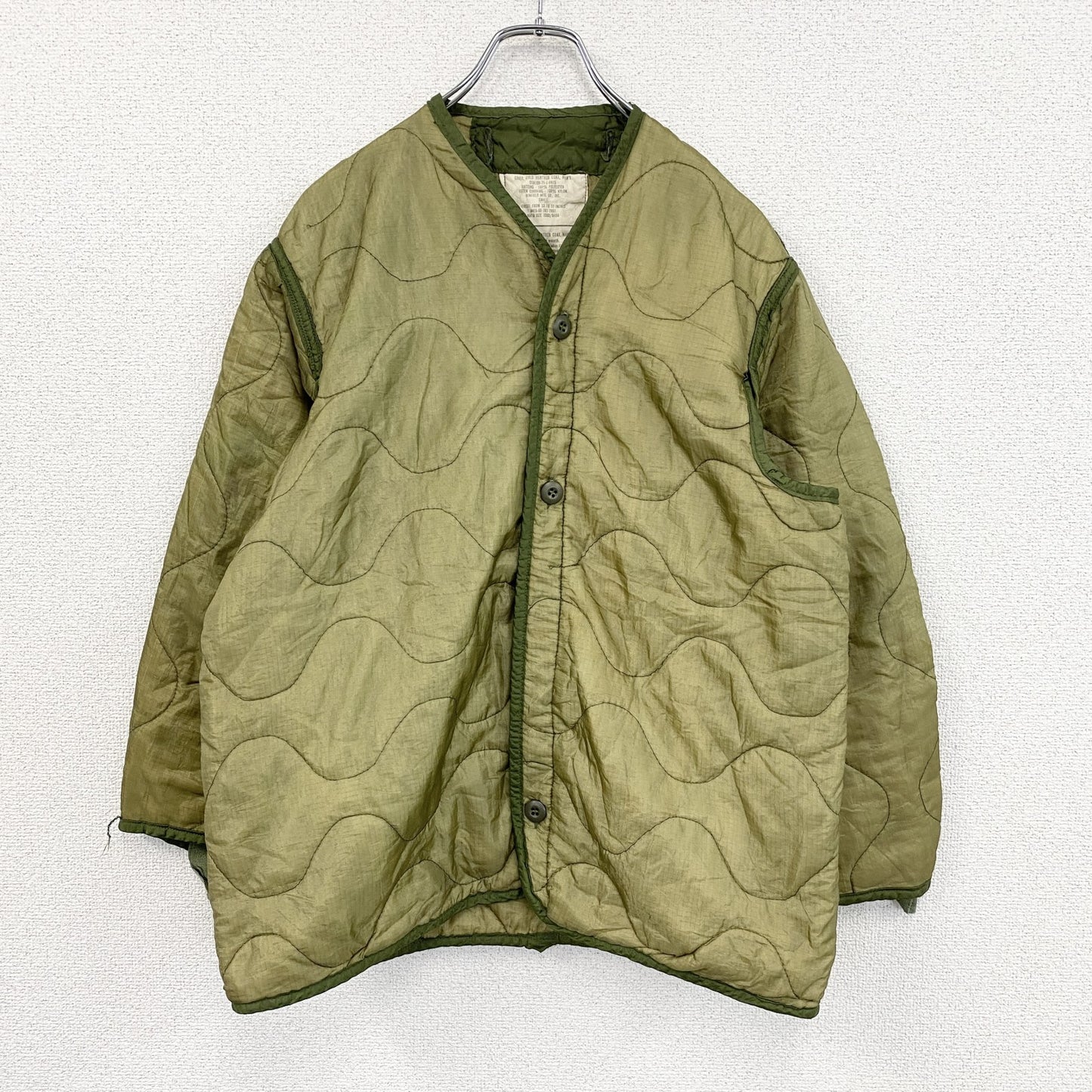 70s　U.S.ARMY　米軍　M-65　ライナージャケット　キルティングジャケット　中綿入り　カーキ　Sサイズ　