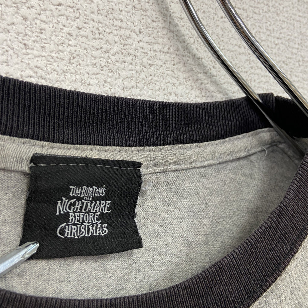 古着 used　～00s　THE NIGHTMARE BEFORE CHRISTMAS　半袖リンガーTシャツ　グレー　Lサイズ