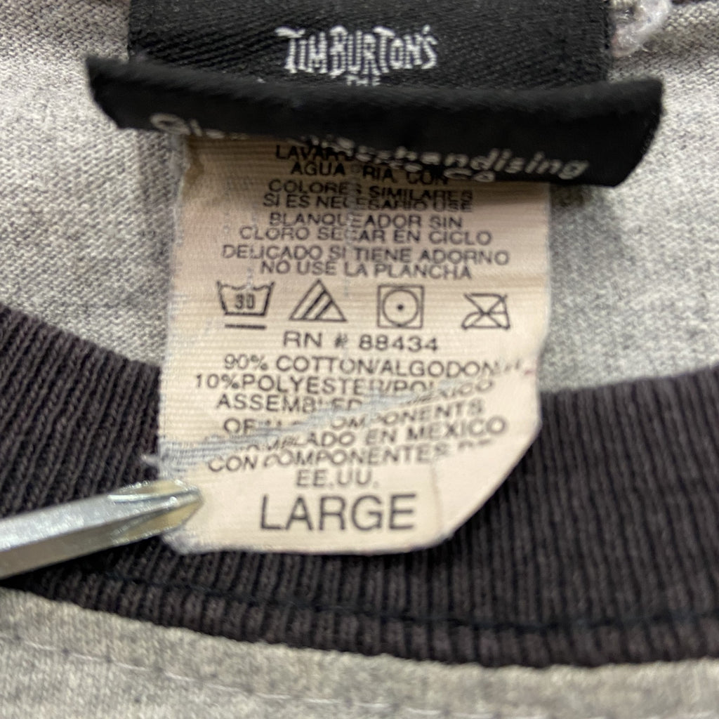 古着 used　～00s　THE NIGHTMARE BEFORE CHRISTMAS　半袖リンガーTシャツ　グレー　Lサイズ