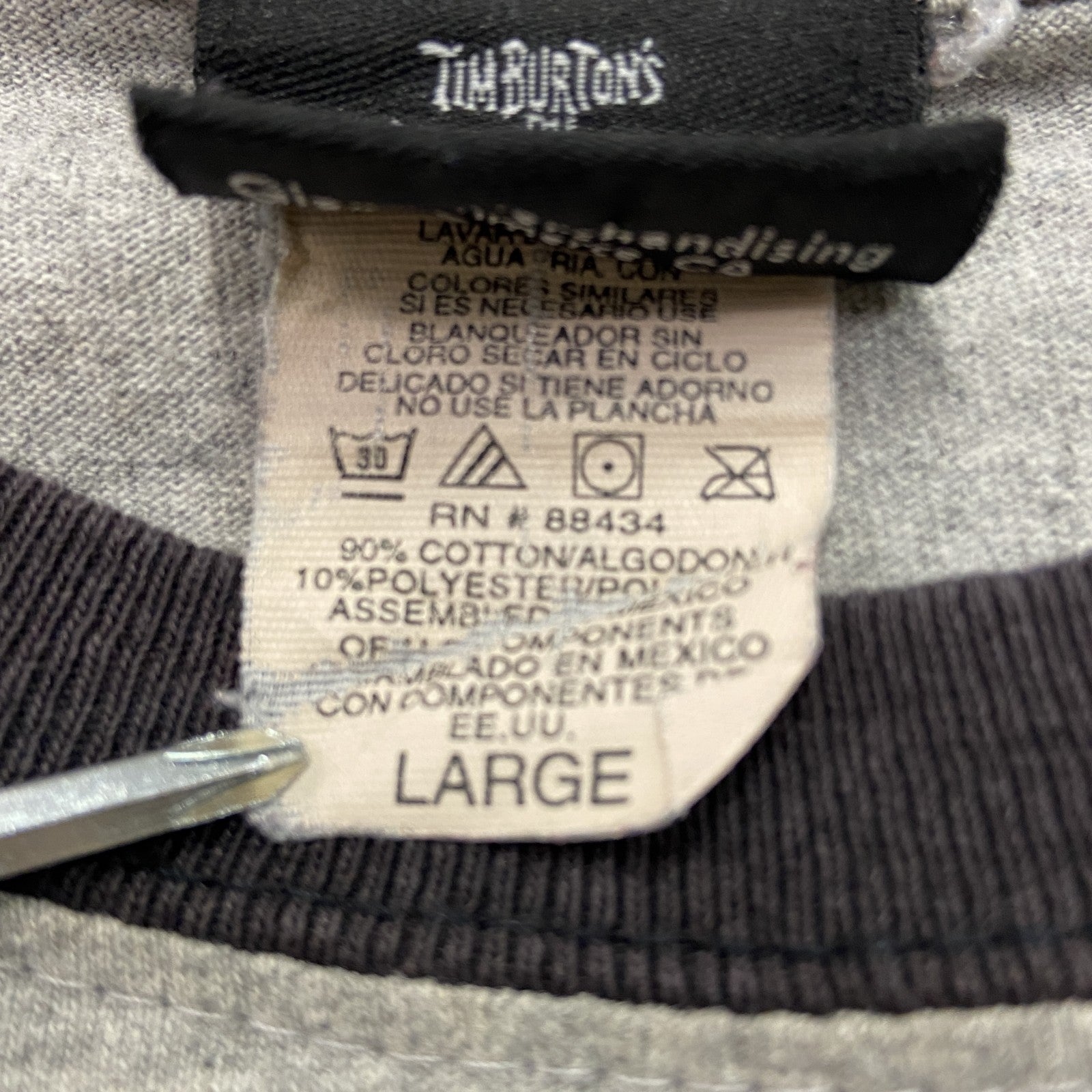 古着 used　～00s　THE NIGHTMARE BEFORE CHRISTMAS　半袖リンガーTシャツ　グレー　Lサイズ