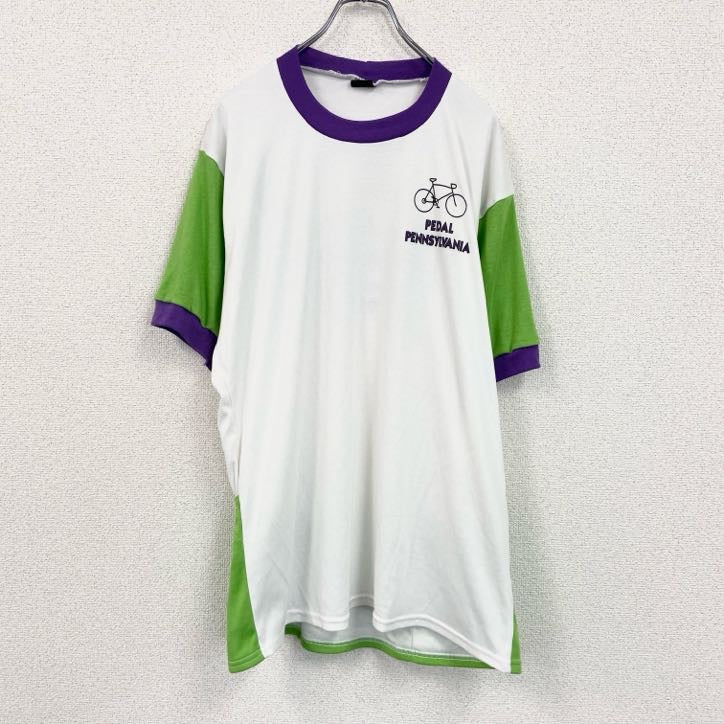 80s～　GOOD STUFF SPORTSWER　半袖プリントTシャツ　ヴィンテージ　白　ホワイト　XLサイズ　古着