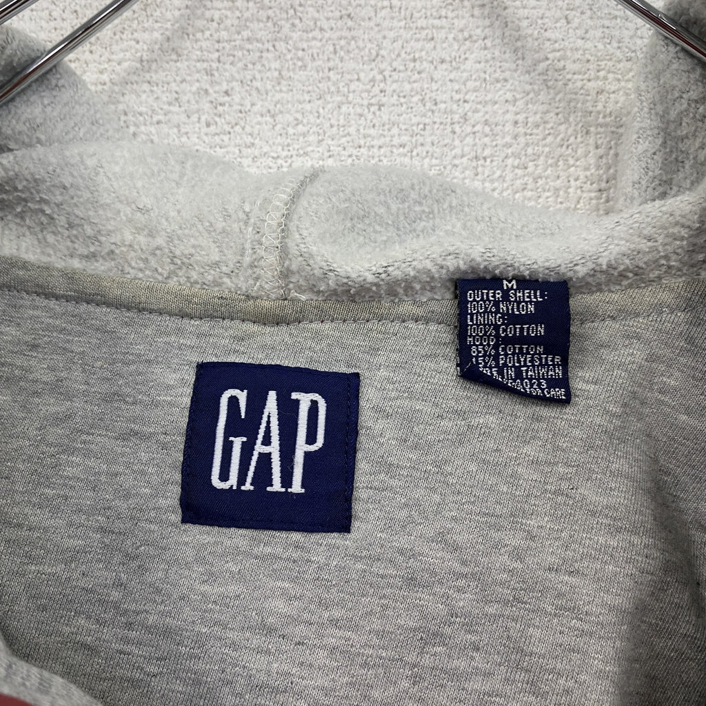 90s～　OLD GAP　オールドギャップ　フルボタンナイロンジャケット　ヴィンテージ　赤　レッド　Mサイズ　古着
