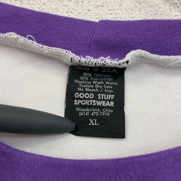 80s～　GOOD STUFF SPORTSWER　半袖プリントTシャツ　ヴィンテージ　白　ホワイト　XLサイズ　古着