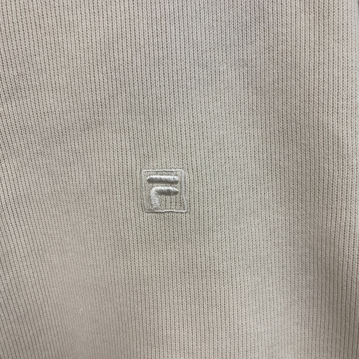 FILA　フィラ　コットンニットセーター　ヘンリーネック　ボタン付き　アイボリー　XLサイズ　古着