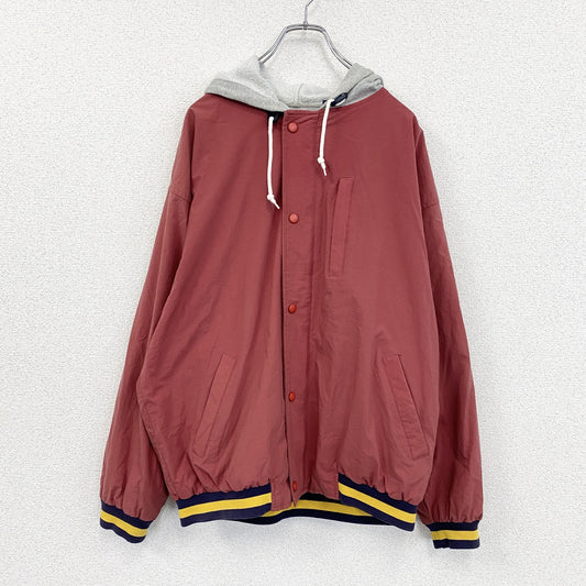 90s～　OLD GAP　オールドギャップ　フルボタンナイロンジャケット　ヴィンテージ　赤　レッド　Mサイズ