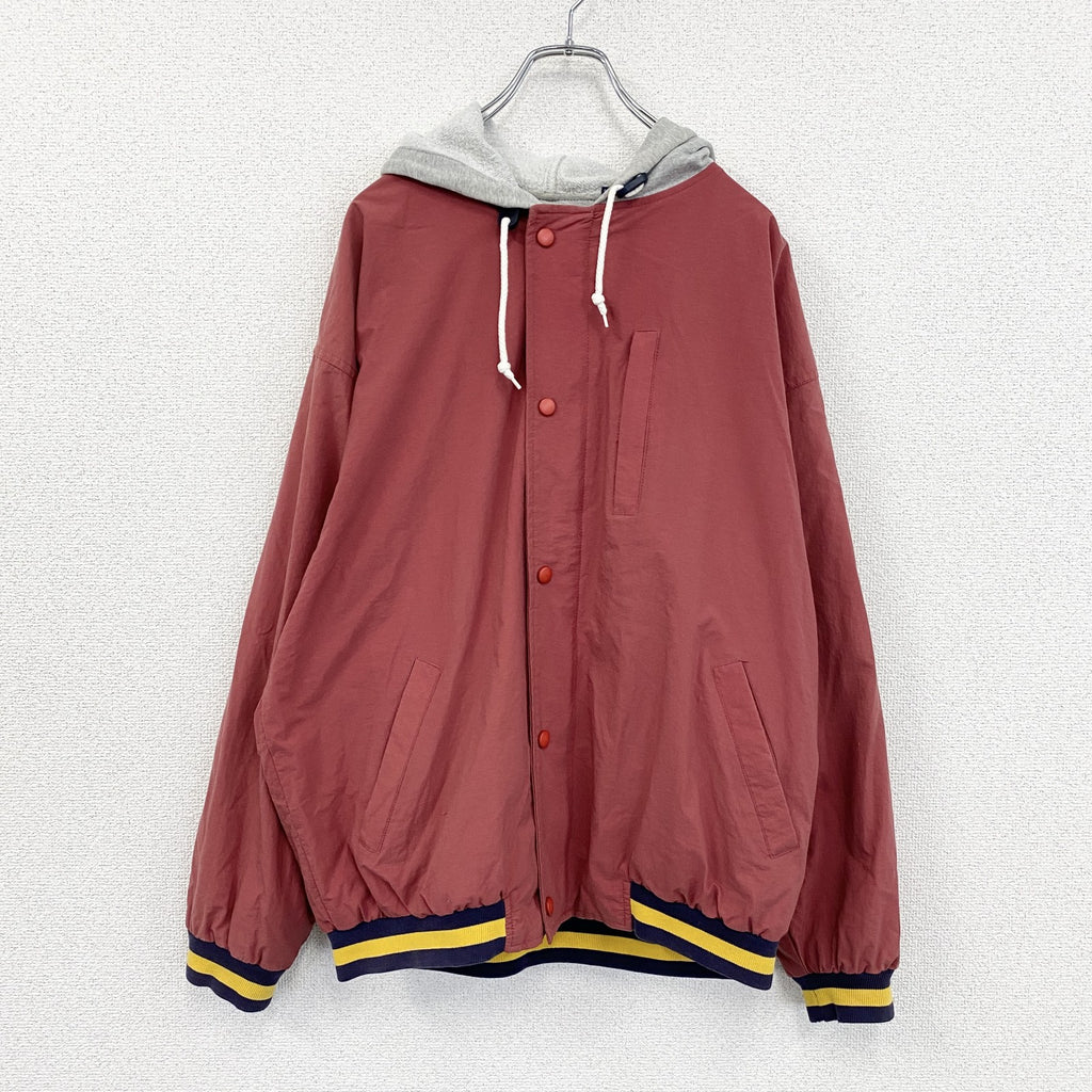90s～　OLD GAP　オールドギャップ　フルボタンナイロンジャケット　ヴィンテージ　赤　レッド　Mサイズ　古着