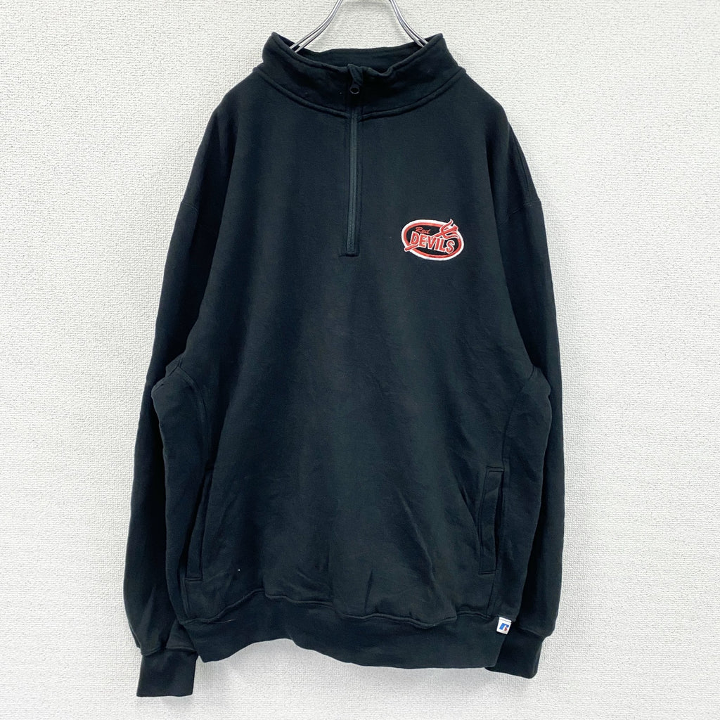 00s　RUSSELL　ラッセル　ハーフジップスウェット/トレーナー　ヴィンテージ　黒　ブラック　2XLサイズ　古着