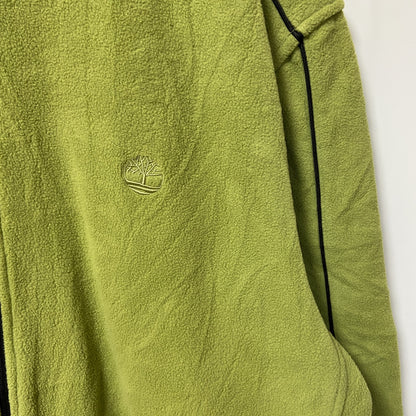 古着 used　Timberland ティンバーランド　イエローグリーン　長袖フルジップフリースジャケット　ロゴ刺　Ｌサイズ