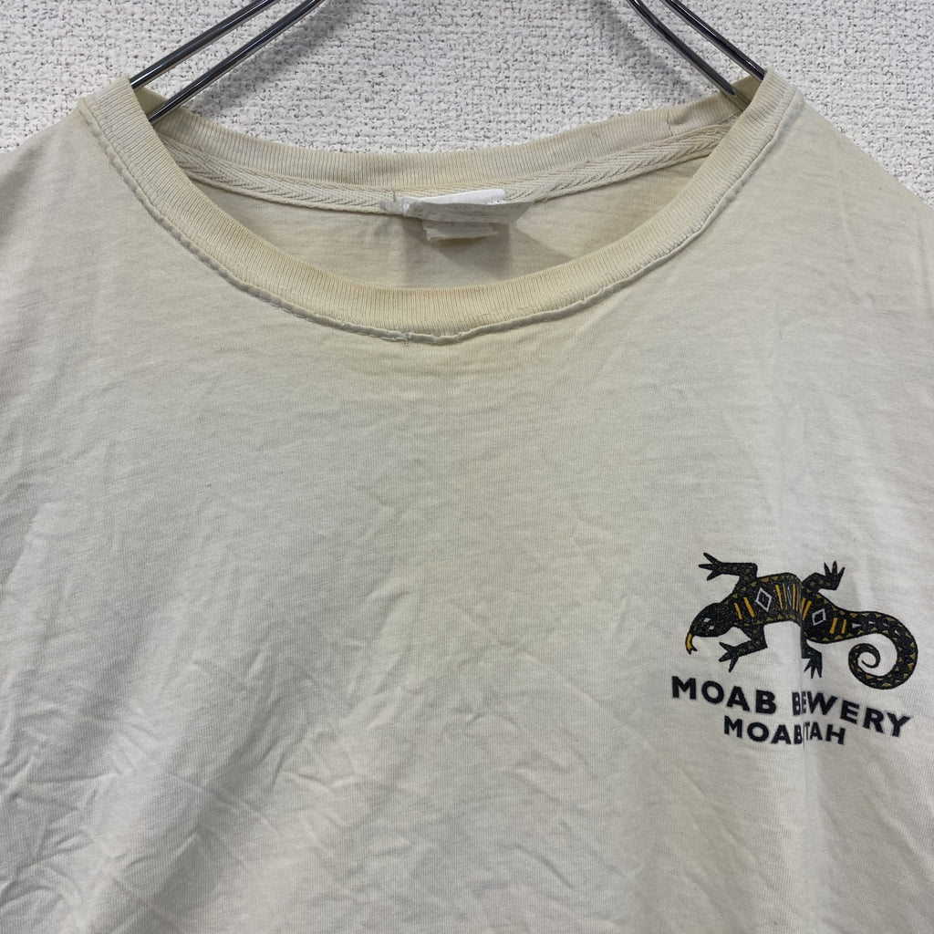 MOAB BREWERY　半袖プリントTシャツ　トカゲ　Beer　ビール　白　ホワイト　Lサイズ　古着