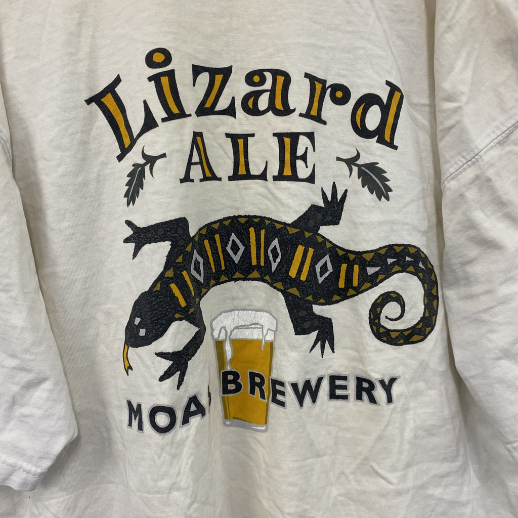 MOAB BREWERY　半袖プリントTシャツ　トカゲ　Beer　ビール　白　ホワイト　Lサイズ　古着