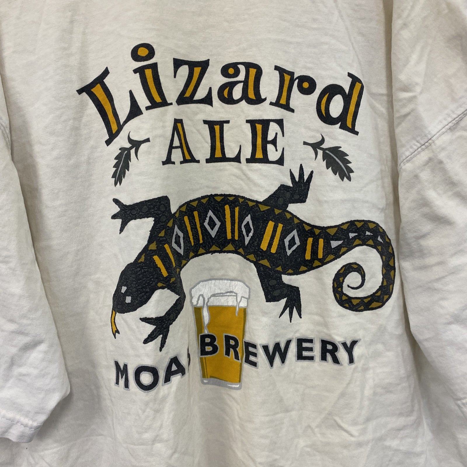 MOAB BREWERY　半袖プリントTシャツ　トカゲ　Beer　ビール　白　ホワイト　Lサイズ　古着