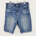 Levi’s　リーバイス　522　ハーフデニムパンツ/ショートパンツ　縦落ち　鬼ヒゲ　フェード　インディゴ　W34サイズ　古着