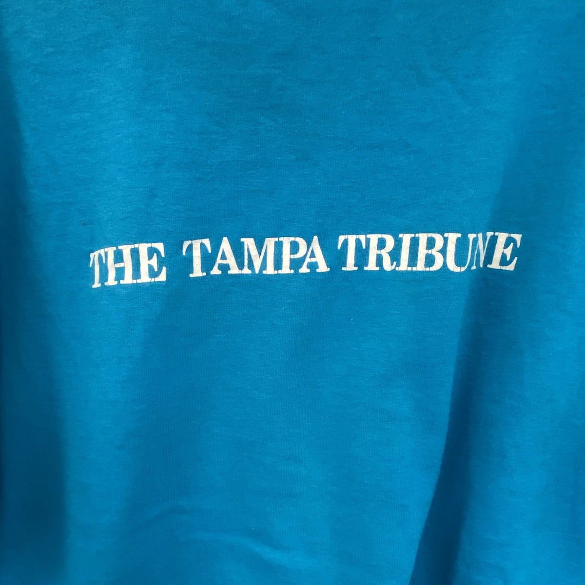 80s～　PLATINUM PLUS　半袖プリントTシャツ　ヴィンテージ　シングルステッチ　ブルー　Lサイズ　古着