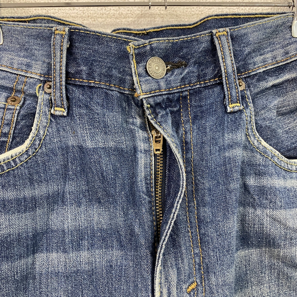 Levi’s　リーバイス　522　ハーフデニムパンツ/ショートパンツ　縦落ち　鬼ヒゲ　フェード　インディゴ　W34サイズ　古着