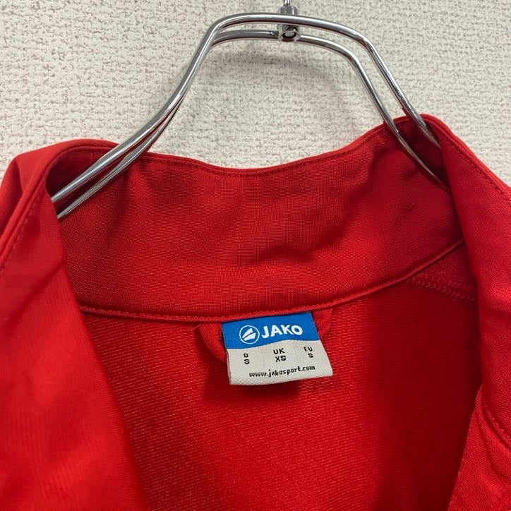 JAKO　トラックジャケット/ジャージ　企業ロゴ　アーチプリント　刺繍ロゴ　赤　レッド　Sサイズ　古着
