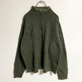 WOOLRICH　ウールリッチ　長袖ハーフジップニット　セーター　ハイネック　緑　グリーン　秋冬服　Lサイズ　古着