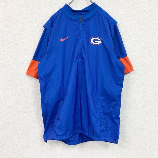 NIKE 　ナイキ　ハーフジップ半袖プルオーバー　青　ブルー　Lサイズ