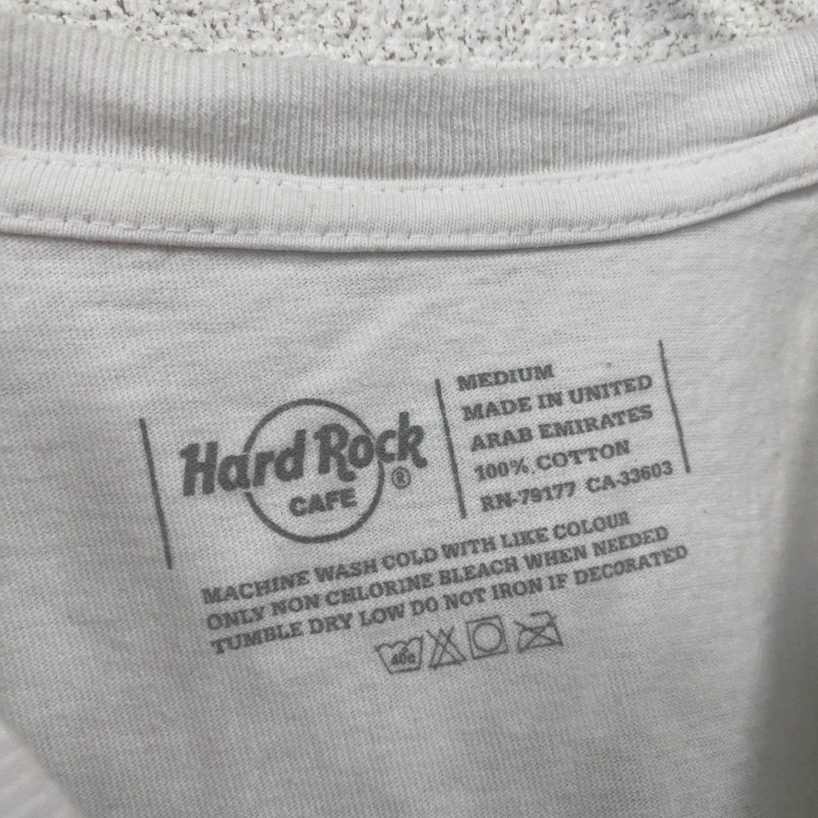 Hard Rock Cafe　ハードロックカフェ　半袖プリントTシャツ　白　ホワイト　Mサイズ　古着