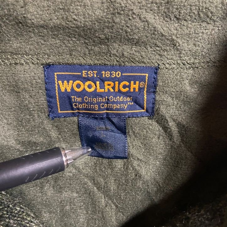 WOOLRICH　ウールリッチ　長袖ハーフジップニット　セーター　ハイネック　緑　グリーン　秋冬服　Lサイズ　古着