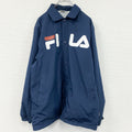 FILA　フィラ　コーチジャケット　デカロゴ　紺　ネイビー　XLサイズ　古着
