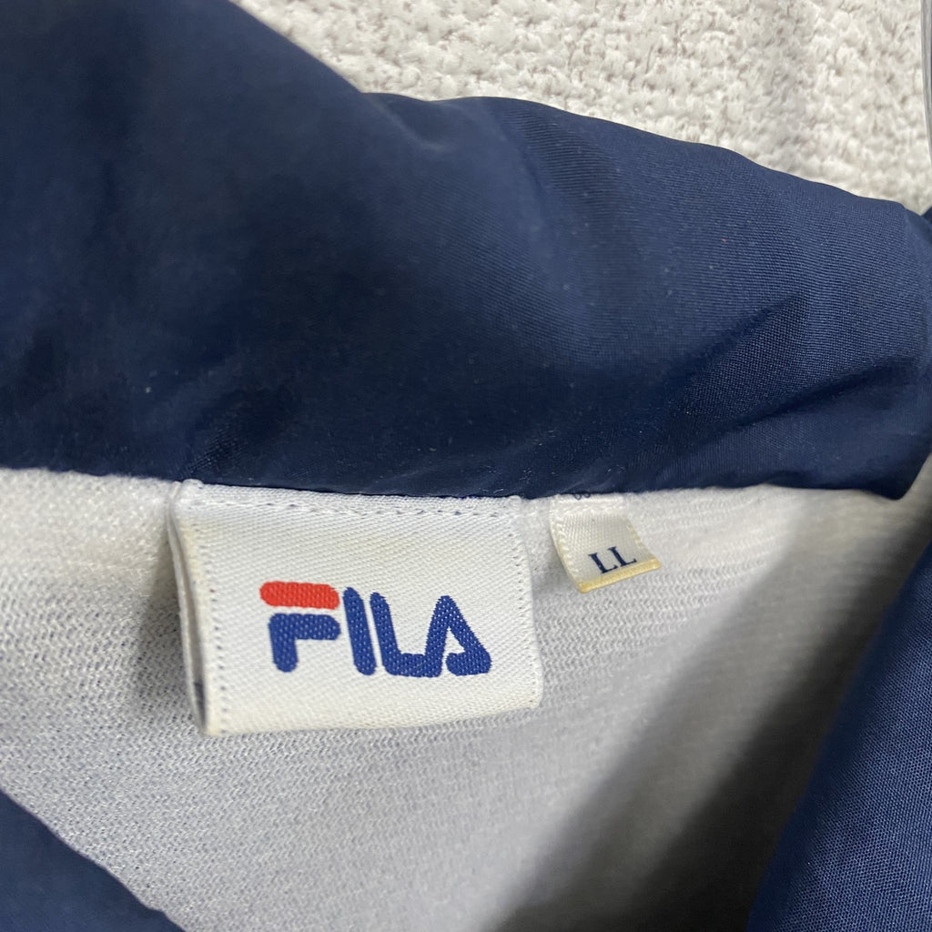 FILA　フィラ　コーチジャケット　デカロゴ　紺　ネイビー　XLサイズ　古着