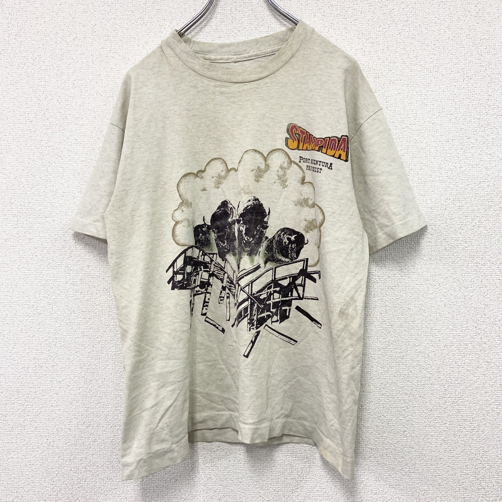 ～90s　STAMPIDA　スタンピダ　半袖Tシャツ　stampede　シングルステッチ　ヴィンテージ　霜降りグレー　古着