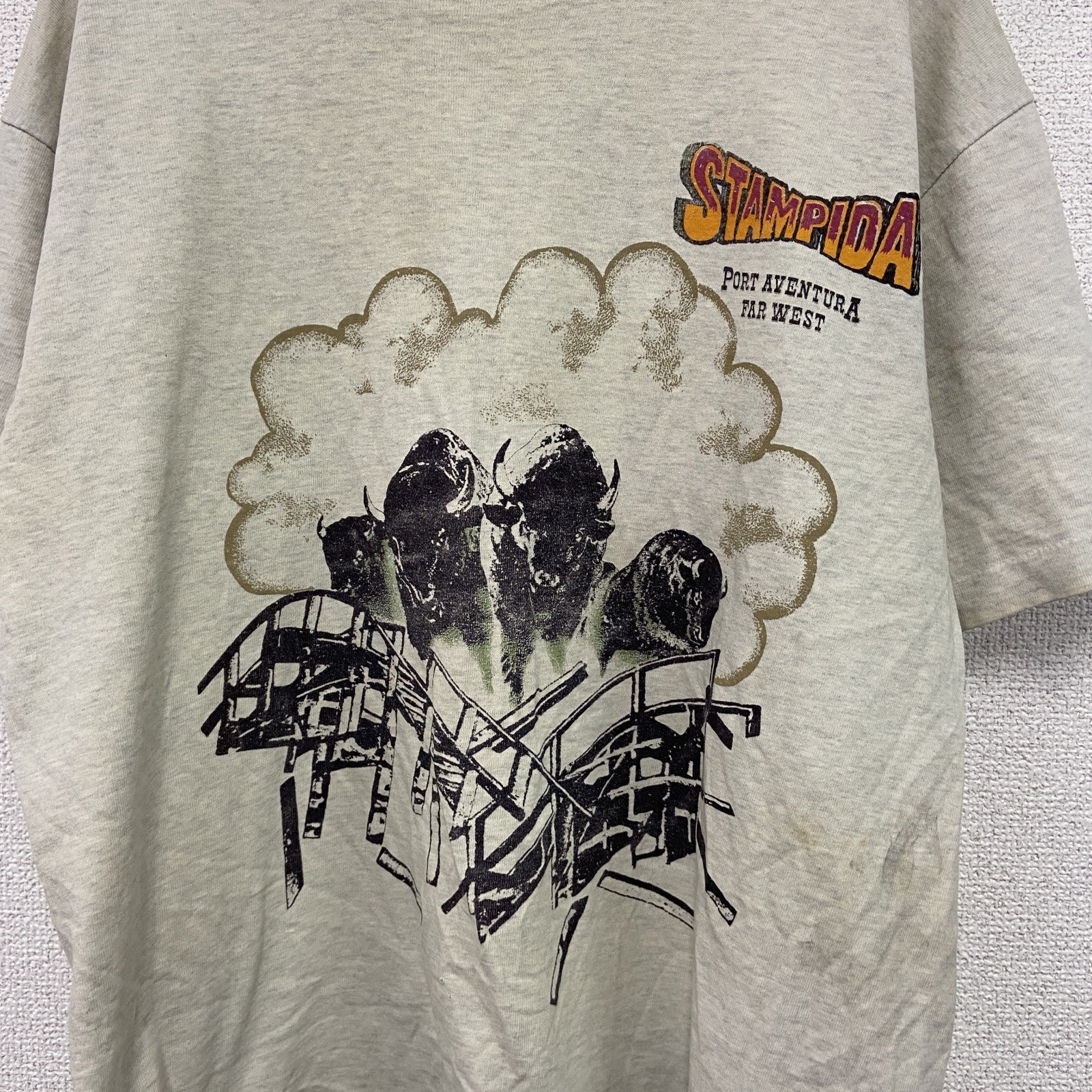 ～90s　STAMPIDA　スタンピダ　半袖Tシャツ　stampede　シングルステッチ　ヴィンテージ　霜降りグレー　古着