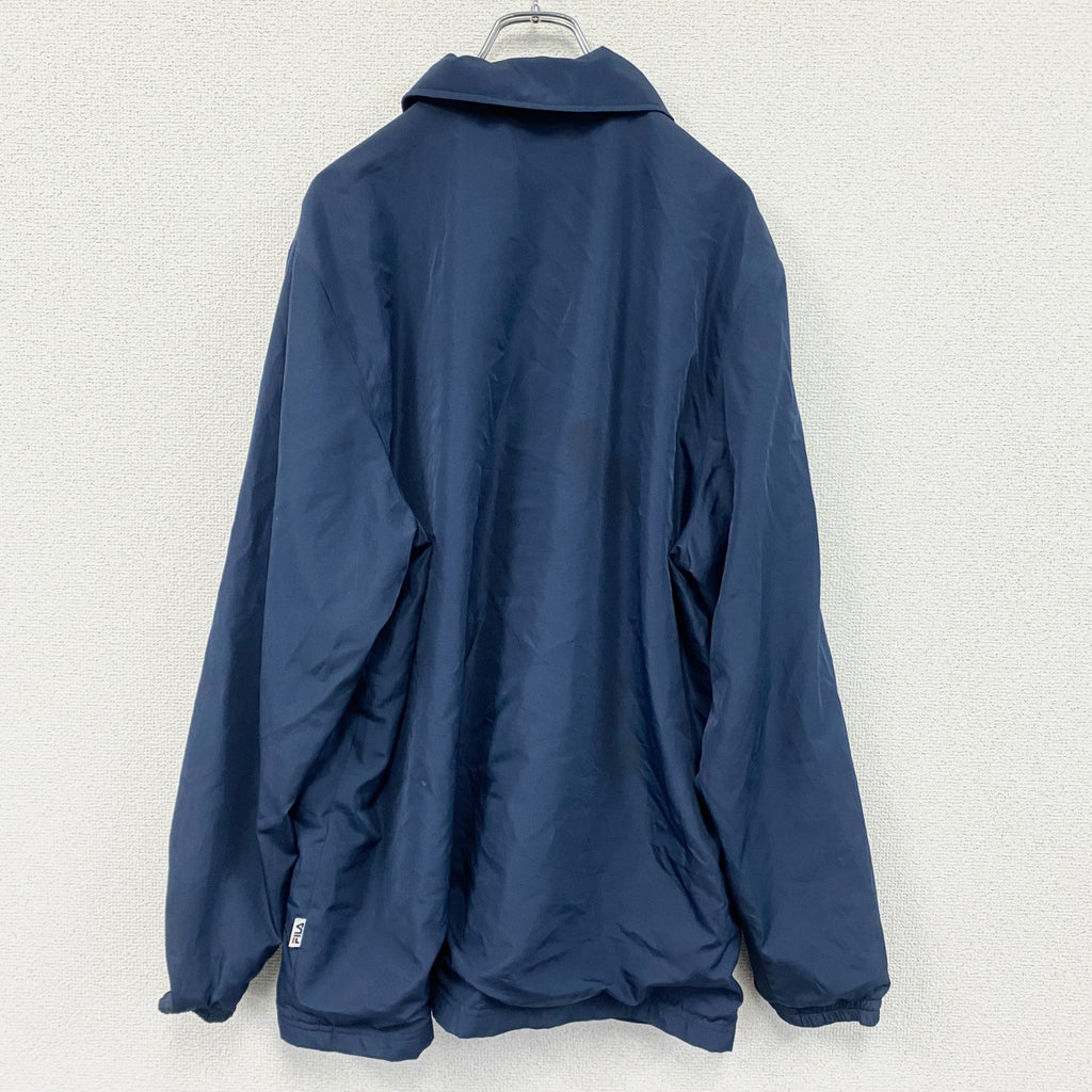 FILA　フィラ　コーチジャケット　デカロゴ　紺　ネイビー　XLサイズ　古着