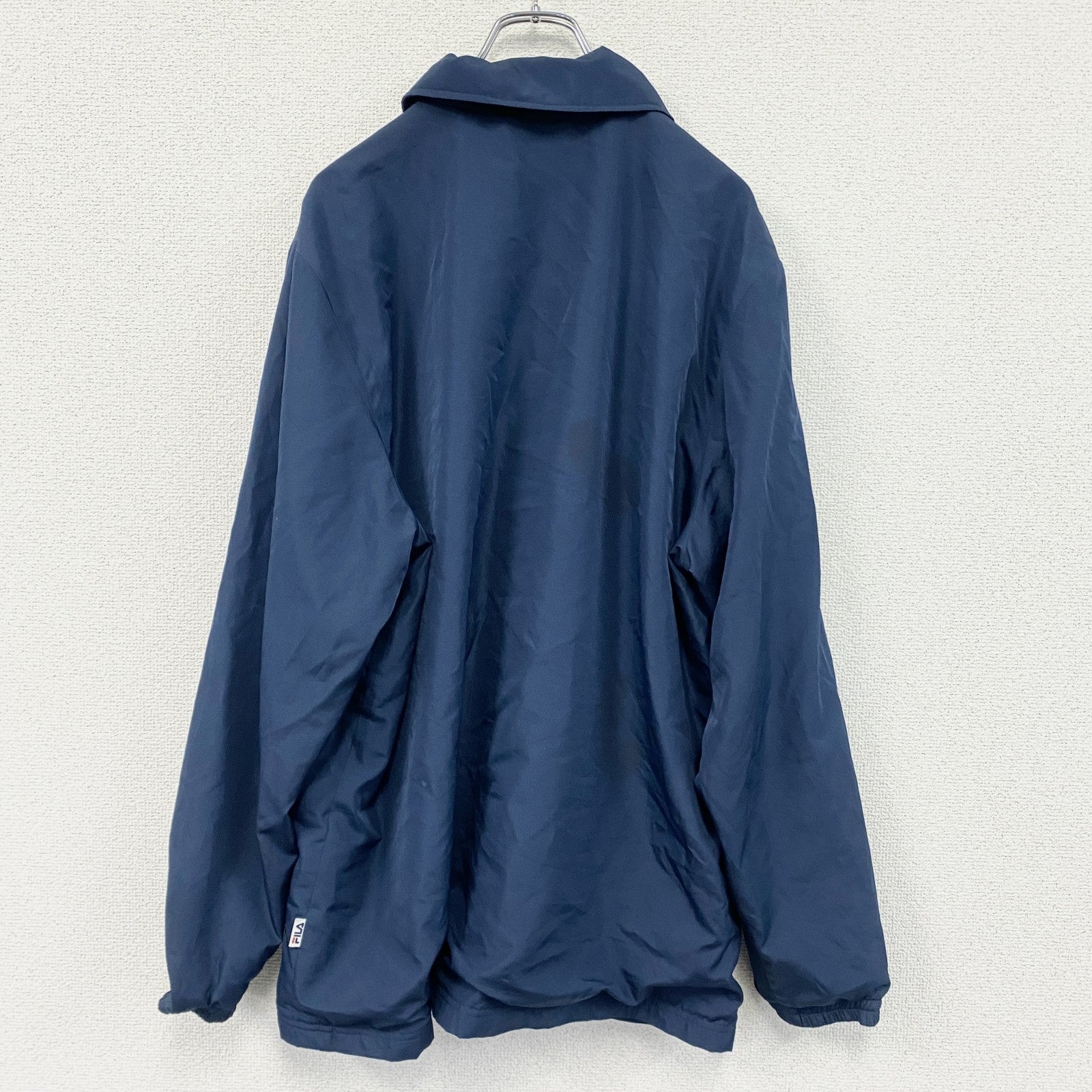 FILA　フィラ　コーチジャケット　デカロゴ　紺　ネイビー　XLサイズ　古着