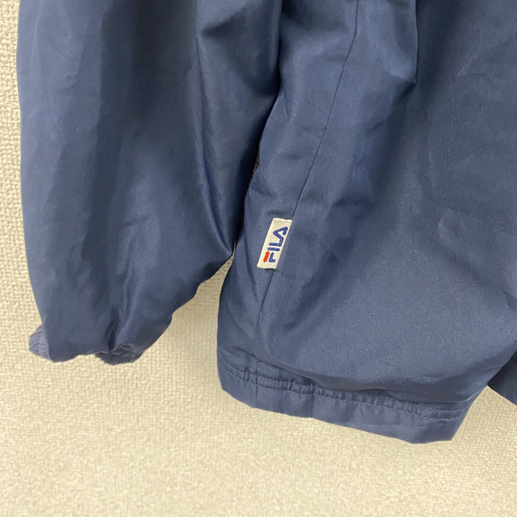 FILA　フィラ　コーチジャケット　デカロゴ　紺　ネイビー　XLサイズ　古着