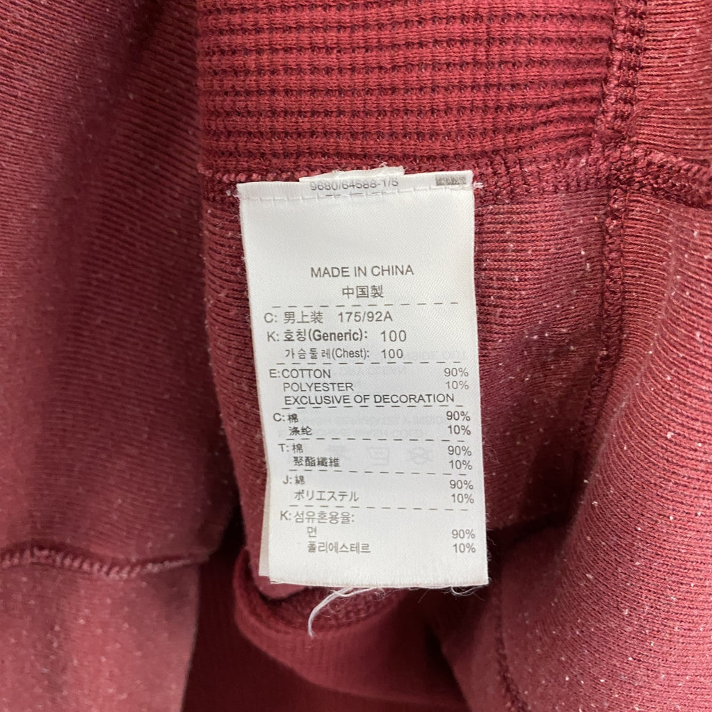 NIKE　ナイキ　スウェットパーカー/フーディー　前V　ワッフル生地　スウッシュ　赤　レッド　Lサイズ　古着