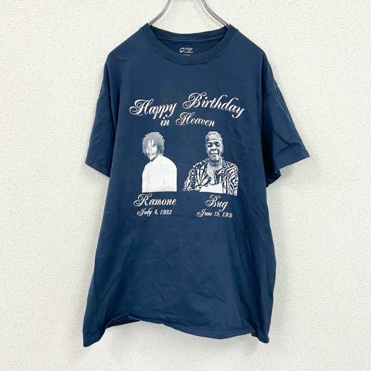 古着 used　00s　PORT and COMPANY　半袖プリントTシャツ　ヴィンテージ　紺色　ネイビー　Lサイズ