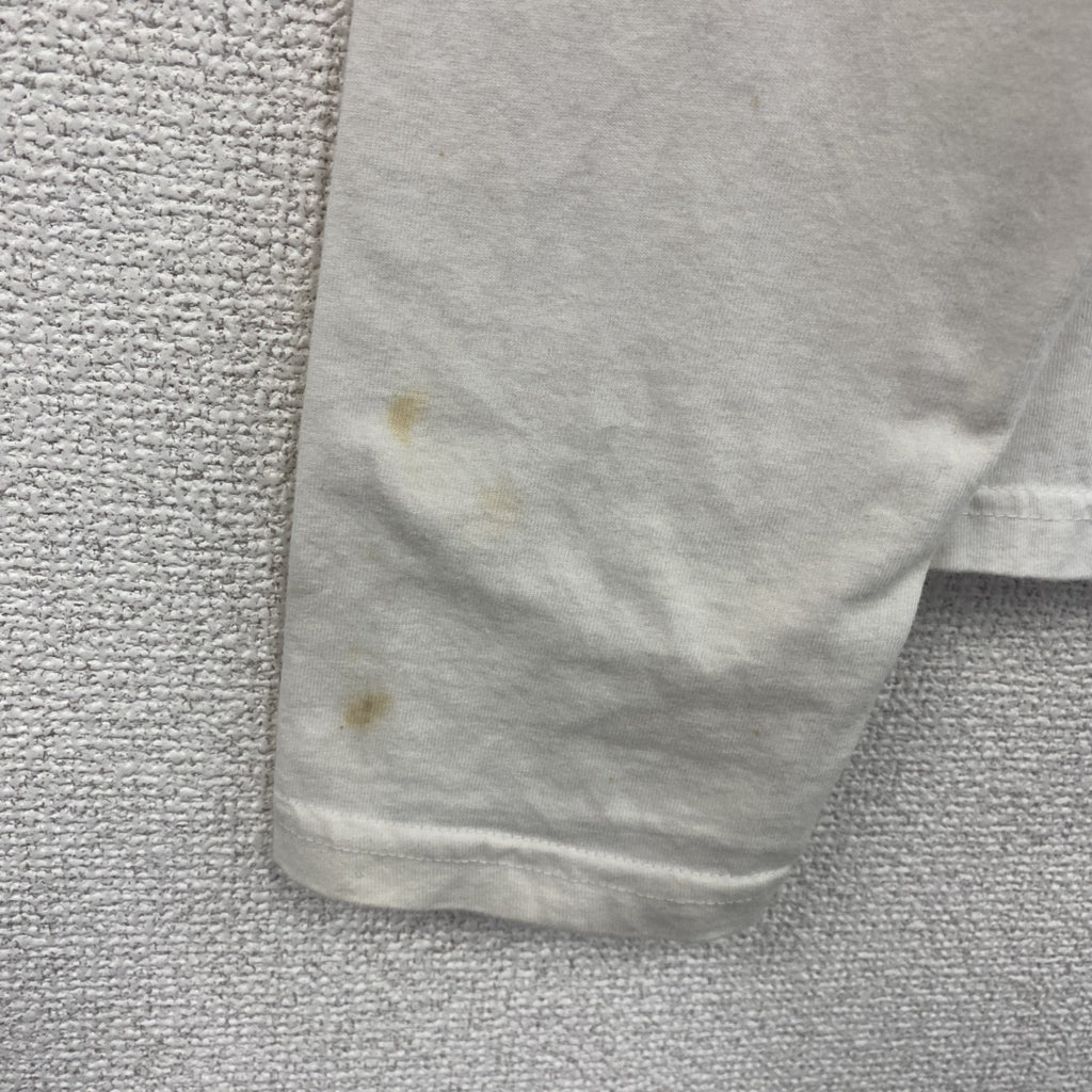 DEPUTA MADRE　長袖Tシャツ/ロンT　フロッキープリント　MAFIA　白　ホワイト　Mサイズ　古着