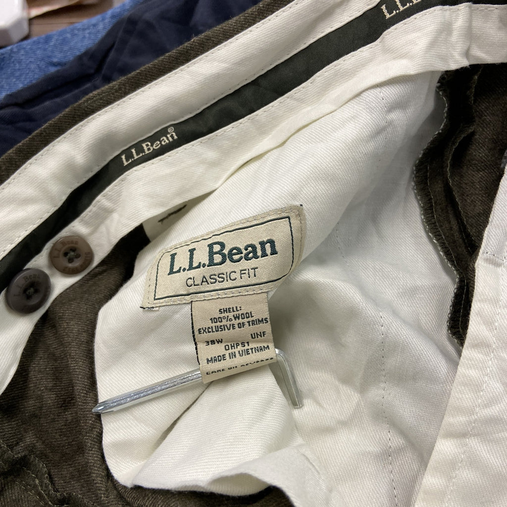 L.L.Bean　エルエルビーン　ウールパンツ　ジップフライ　茶色　ブラウン　38サイズ　古着