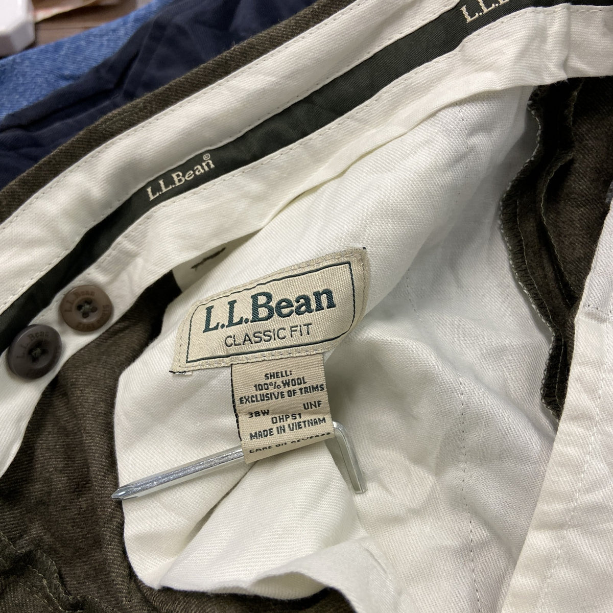 L.L.Bean　エルエルビーン　ウールパンツ　ジップフライ　茶色　ブラウン　38サイズ　古着
