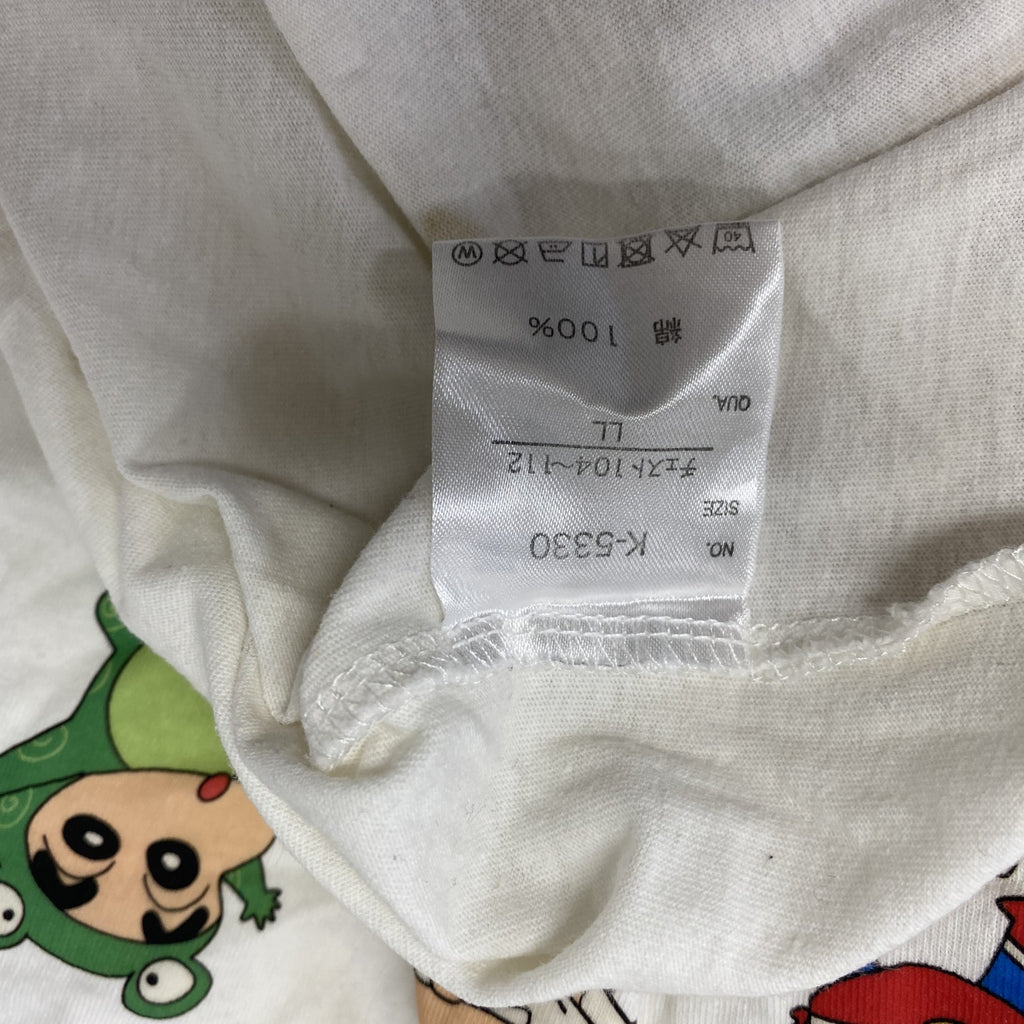 クレヨンしんちゃん　半袖Tシャツ　アニメT　キャラクターT　白　ホワイト　XLサイズ　古着