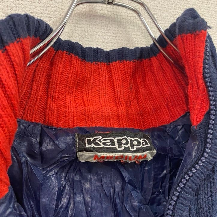 kappa　カッパ　ハーフジップアクリルニットセーター　紺　ネイビー　Mサイズ　古着