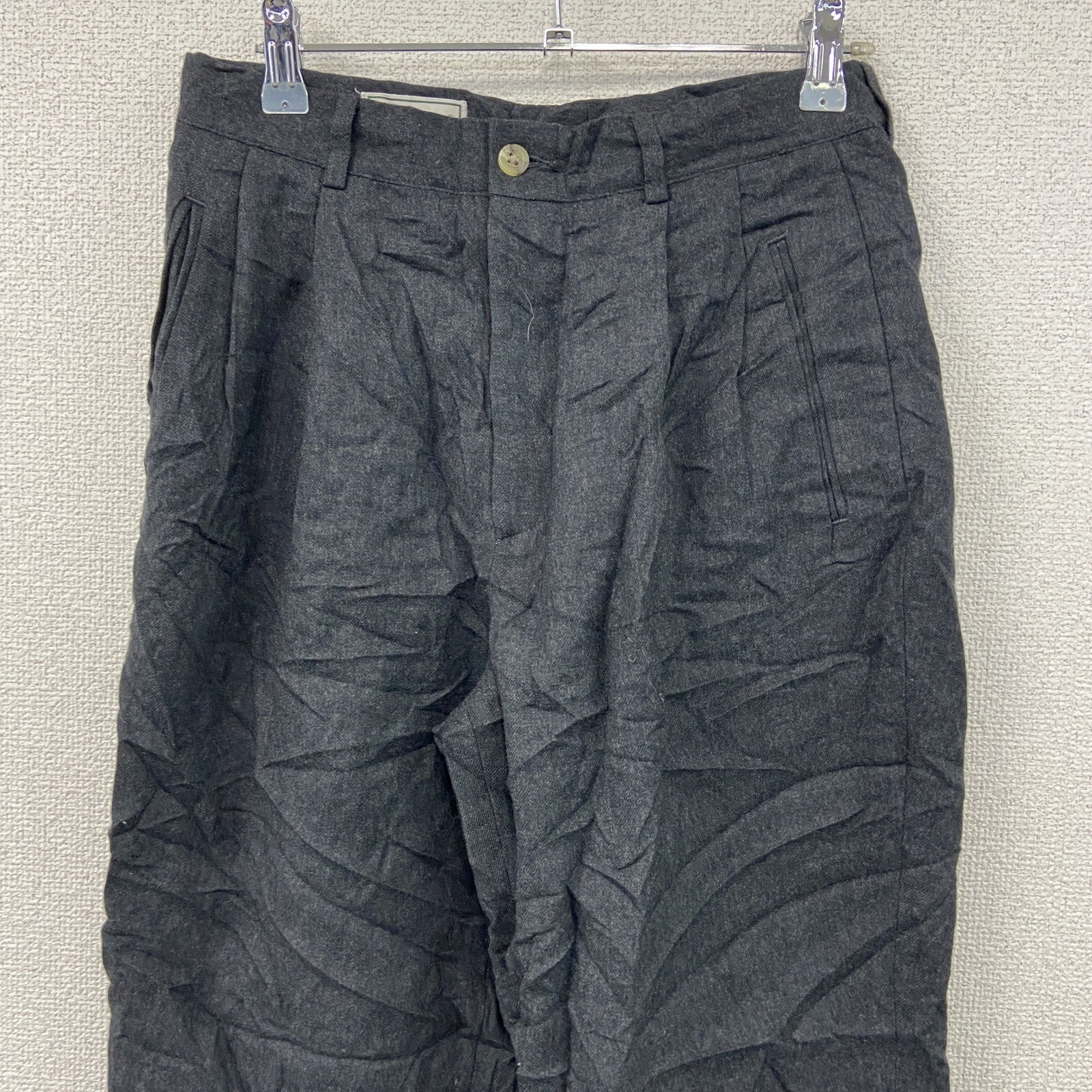 L.L.Bean　エルエルビーン　ウールパンツ　ジップフライ　ダークグレー　6サイズ　古着