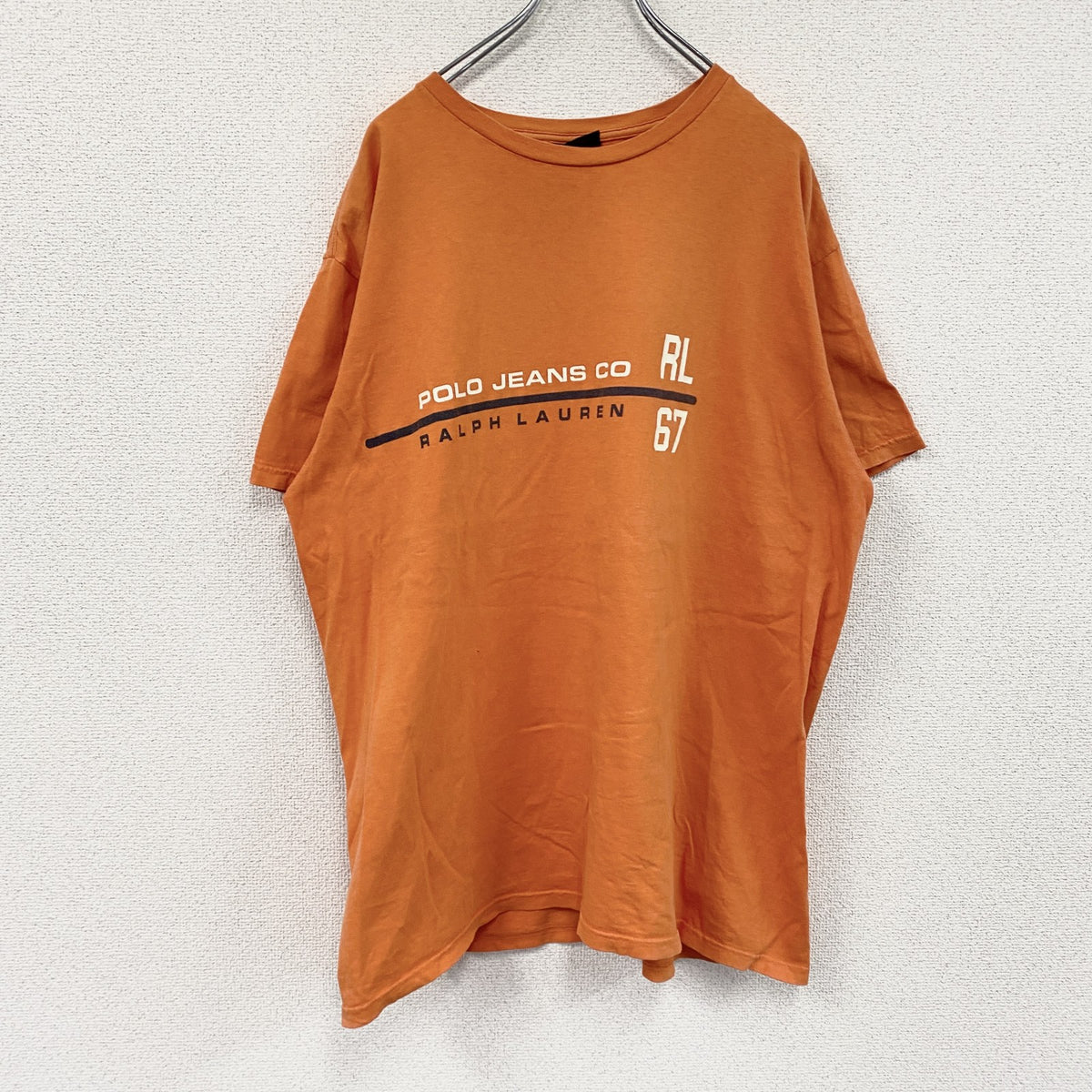 ～00s　POLO JEANS CO.　ポロジーンズ　ラルフローレン　半袖Tシャツ　フェード　橙色　オレンジ　Lサイズ　古着