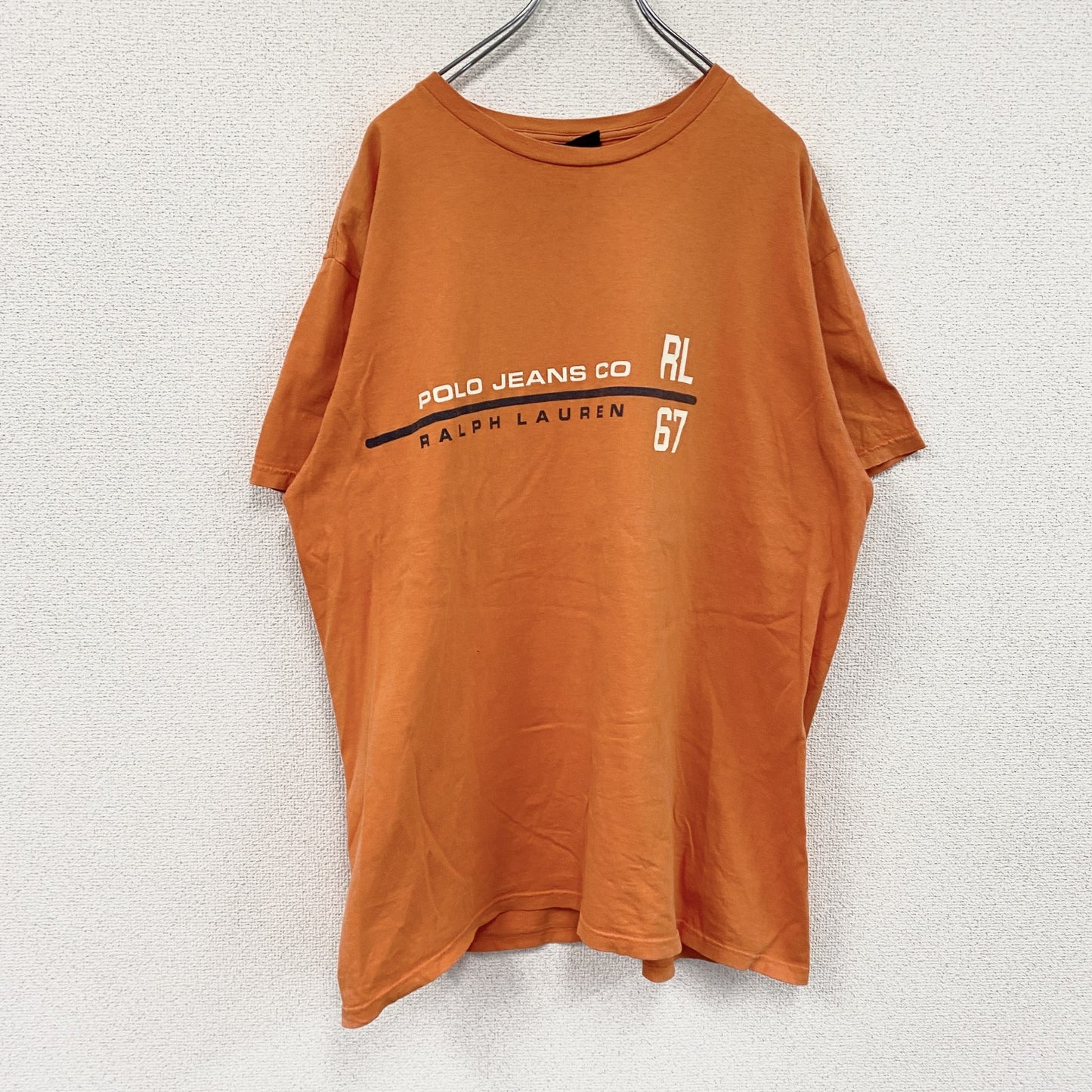 ～00s　POLO JEANS CO.　ポロジーンズ　ラルフローレン　半袖Tシャツ　フェード　橙色　オレンジ　Lサイズ