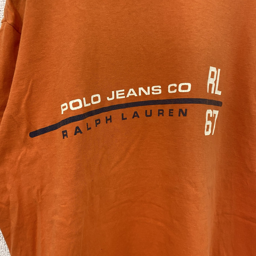 ～00s　POLO JEANS CO.　ポロジーンズ　ラルフローレン　半袖Tシャツ　フェード　橙色　オレンジ　Lサイズ　古着